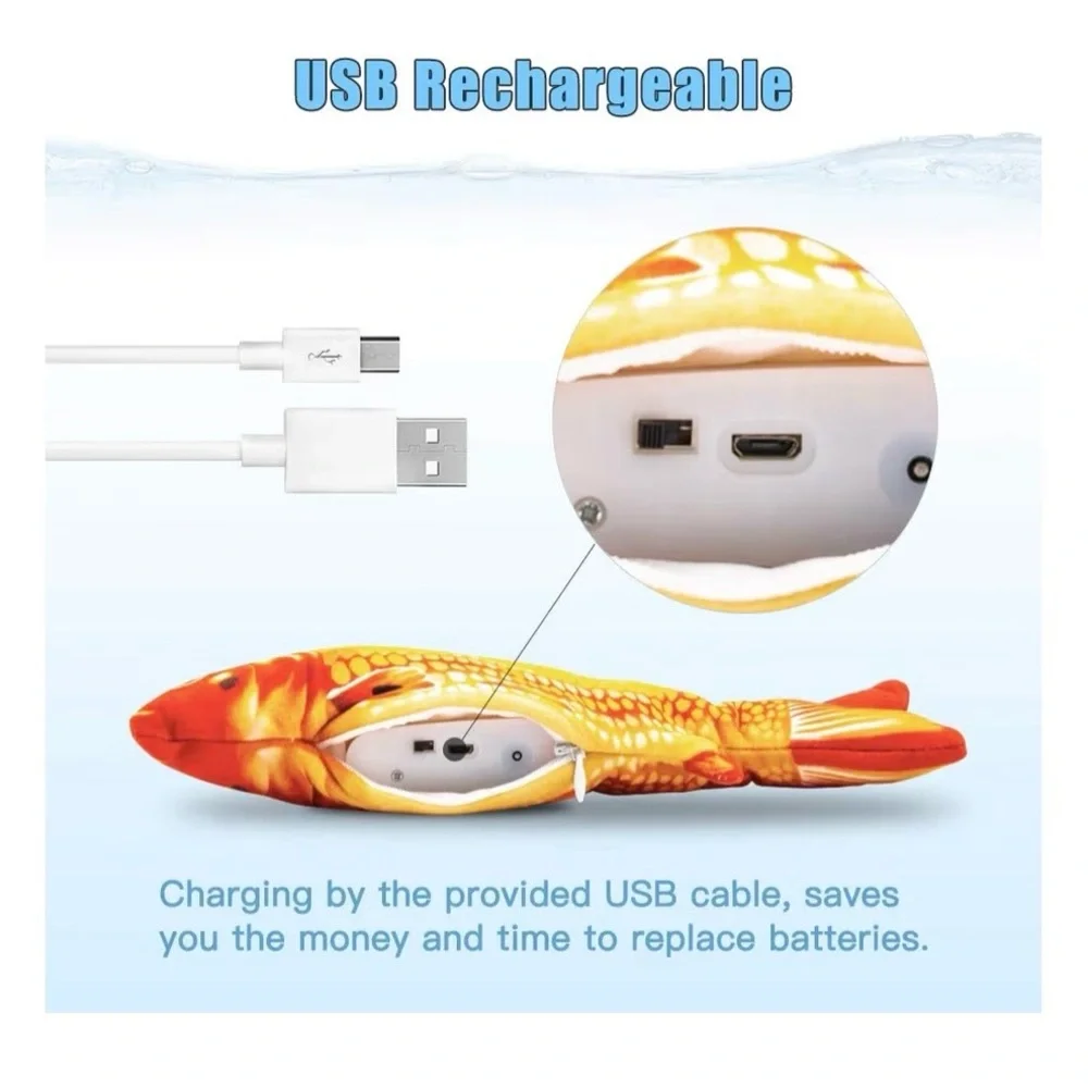 Interactive Koi Fish Cat Toy - Red and White